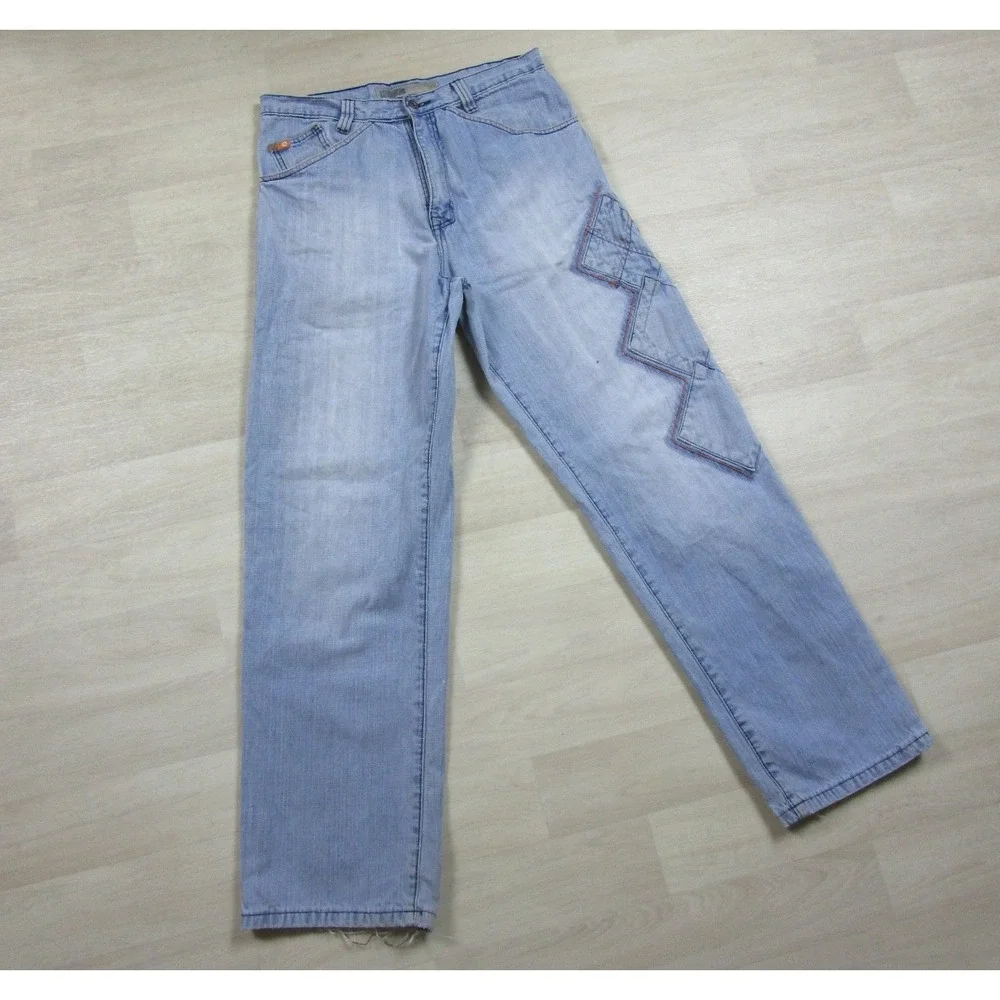 Vintage Y2K Southpole Baggy Loose Denim Jeans (34x33) Hip Hop Embroidered